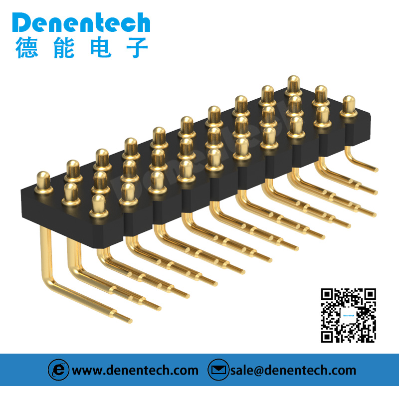 Denentech hot selling 3.0MM H2.5MM triple row male right angle DIP pogo pin